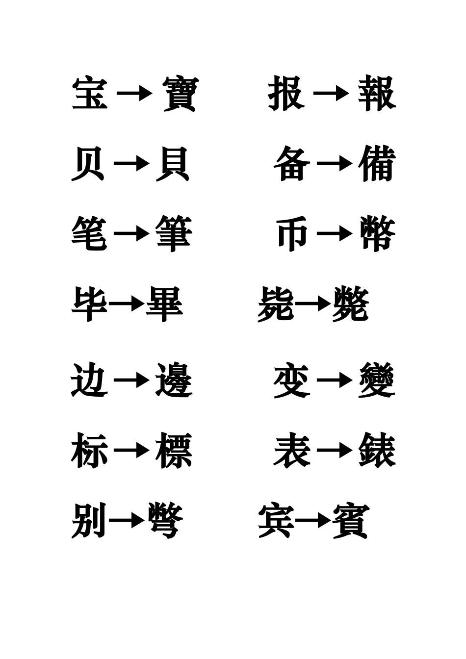 简体字与繁体字对照表_第2页