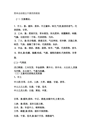 简单总结根尘不偶用药框架