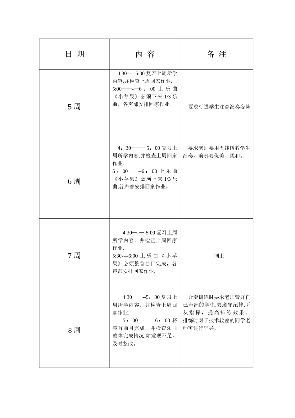 管乐团教学计划_第2页