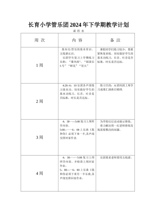 管乐团教学计划