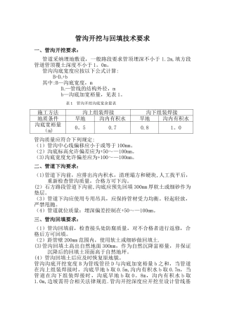 管沟开挖与回填的技术标准