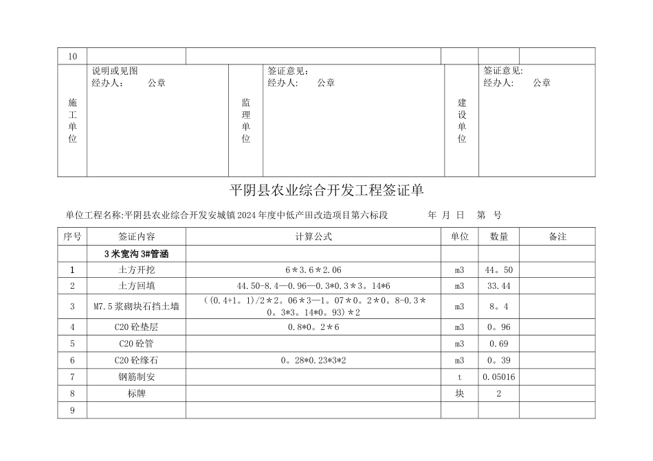 管涵工程签证单_第3页