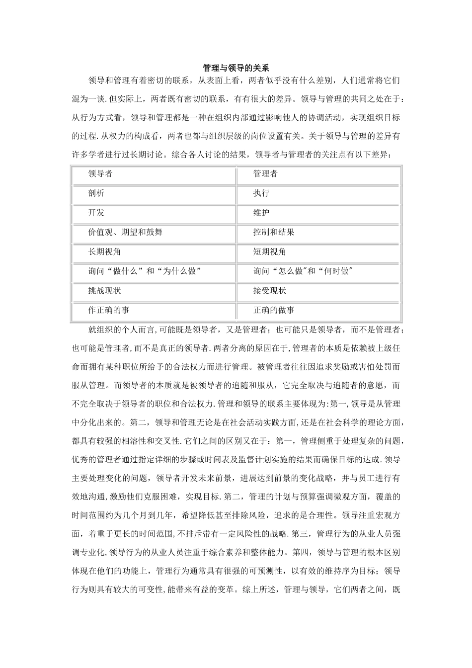 管理与领导的关系_第1页