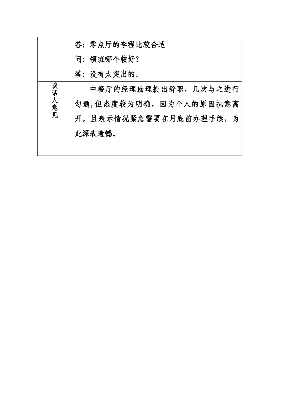 管理人员与员工谈话记录_第3页