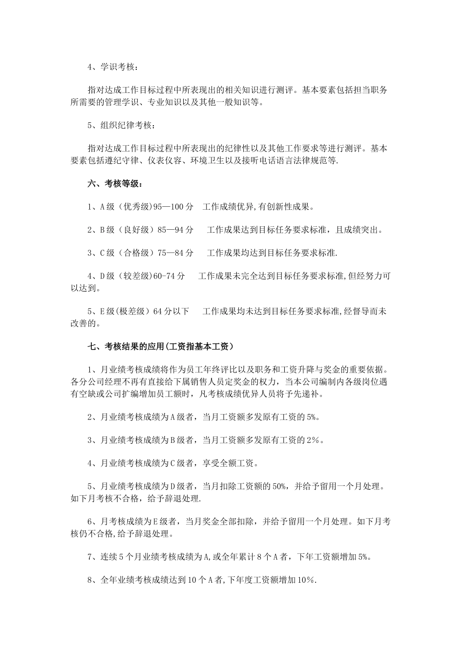 管理人员绩效考核范本_第3页