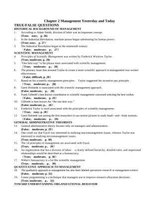 管理学chapter2测试题