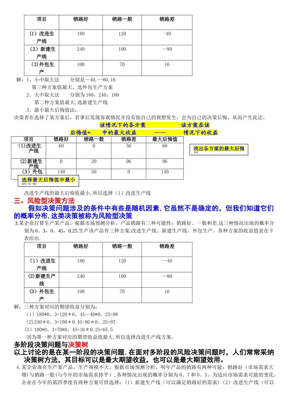 管理学决策计算题_第2页