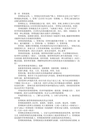 管理学基础知识要点总汇