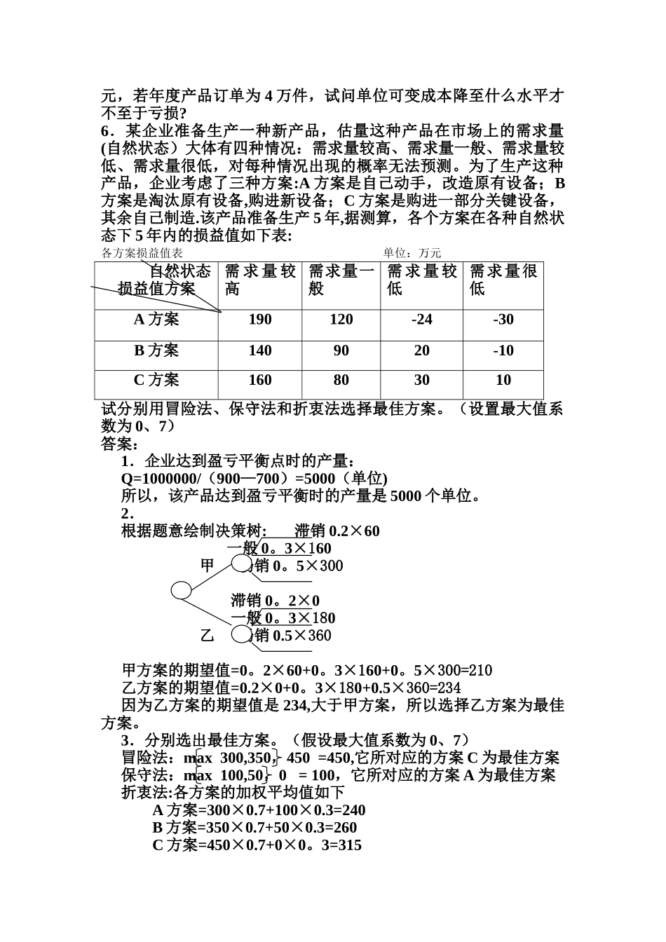 管理学复习之计算题_第2页