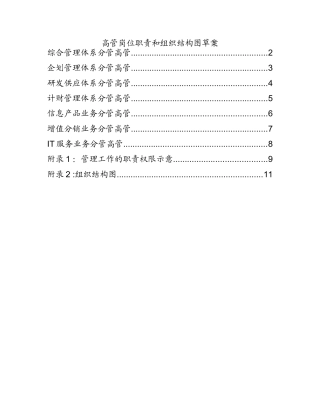 管理层的岗位职责和绩效体系描述