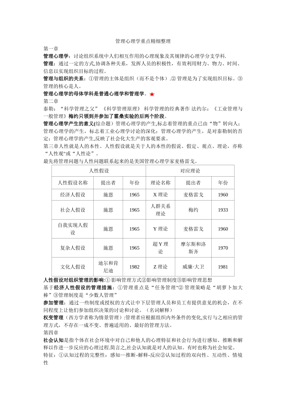 管理心理学重点精细整理_第1页