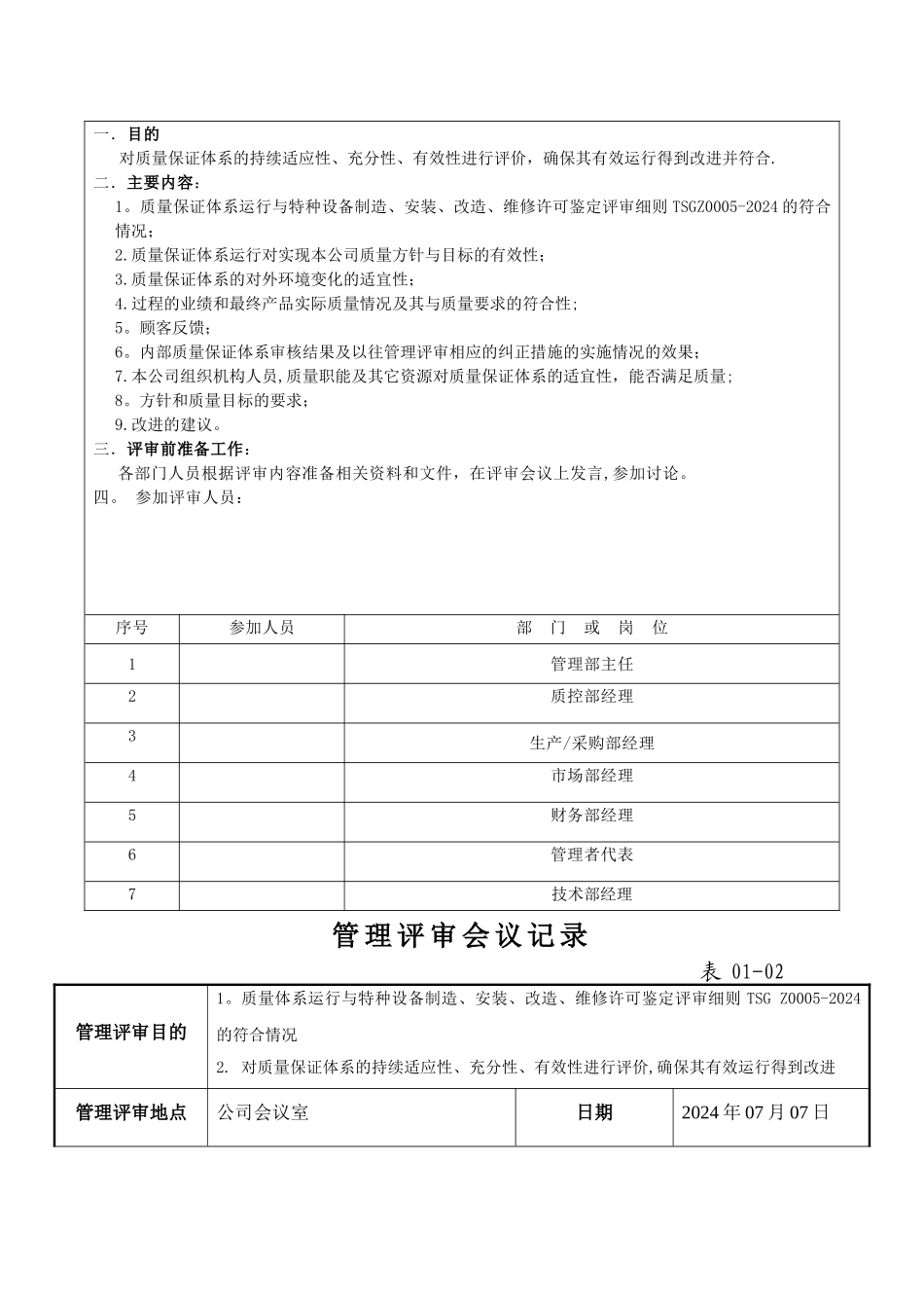 管理评审模板_第2页