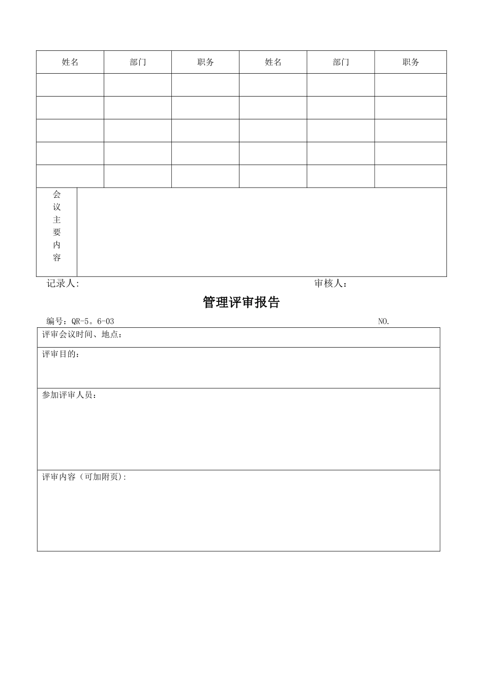 管理评审表格_第2页