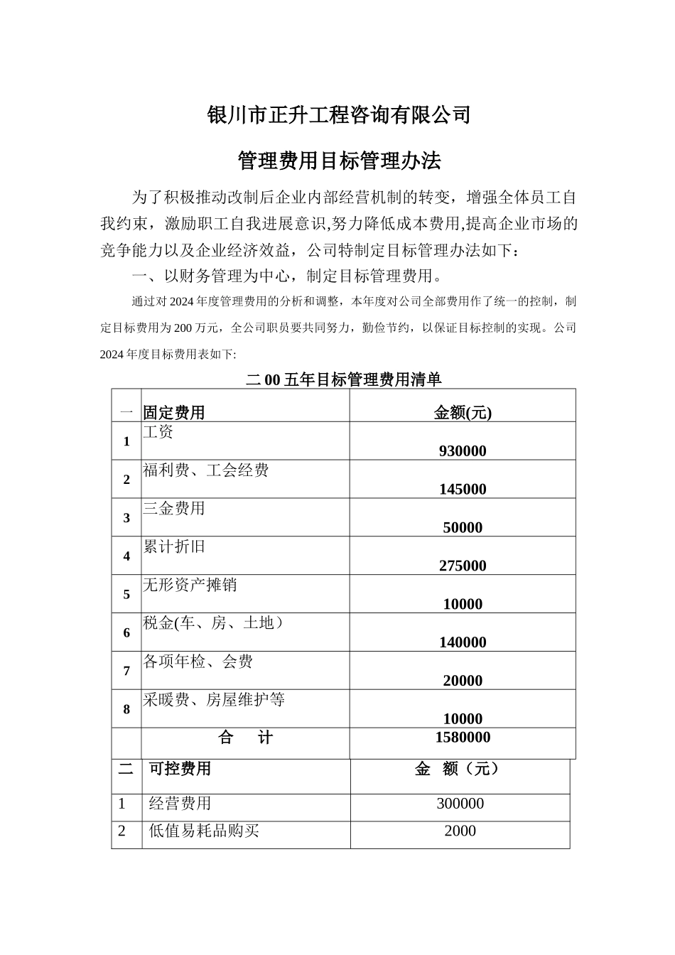 管理费用目标管理办法_第1页