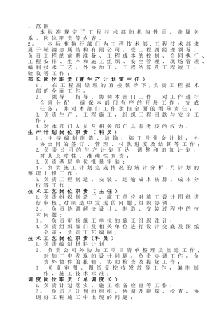 管理部门岗位职责