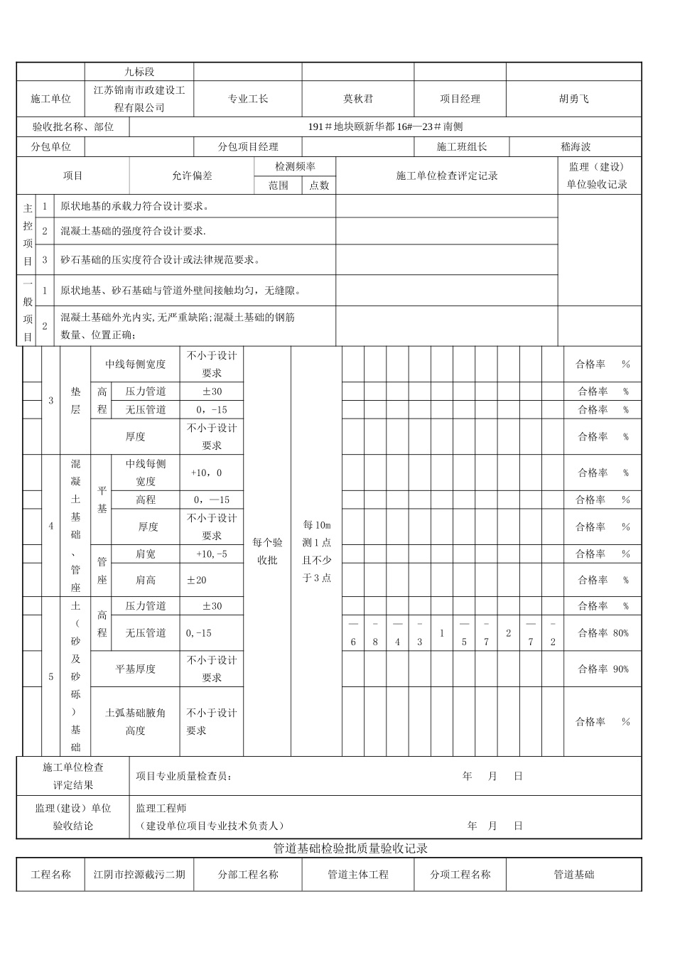 管道基础工程检验批质量验收记录_第3页