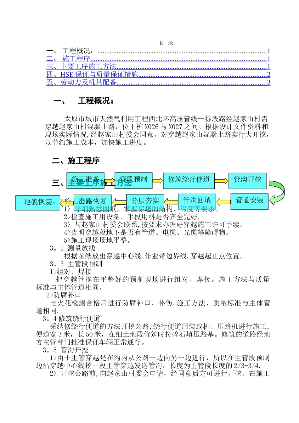 管道大开挖穿越公路施工方案_第1页