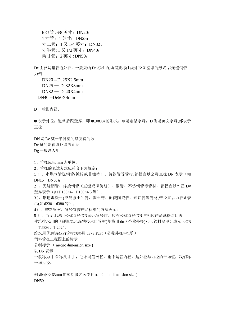 管道标注DN、De、Dg的含义及管道管径对照表_第2页