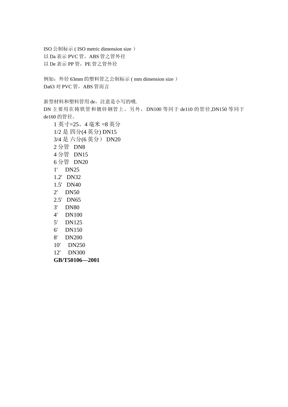 管道标注DN、De、Dg的含义及管道管径对照表_第3页