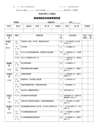 管道滑脱安全核查质量检查