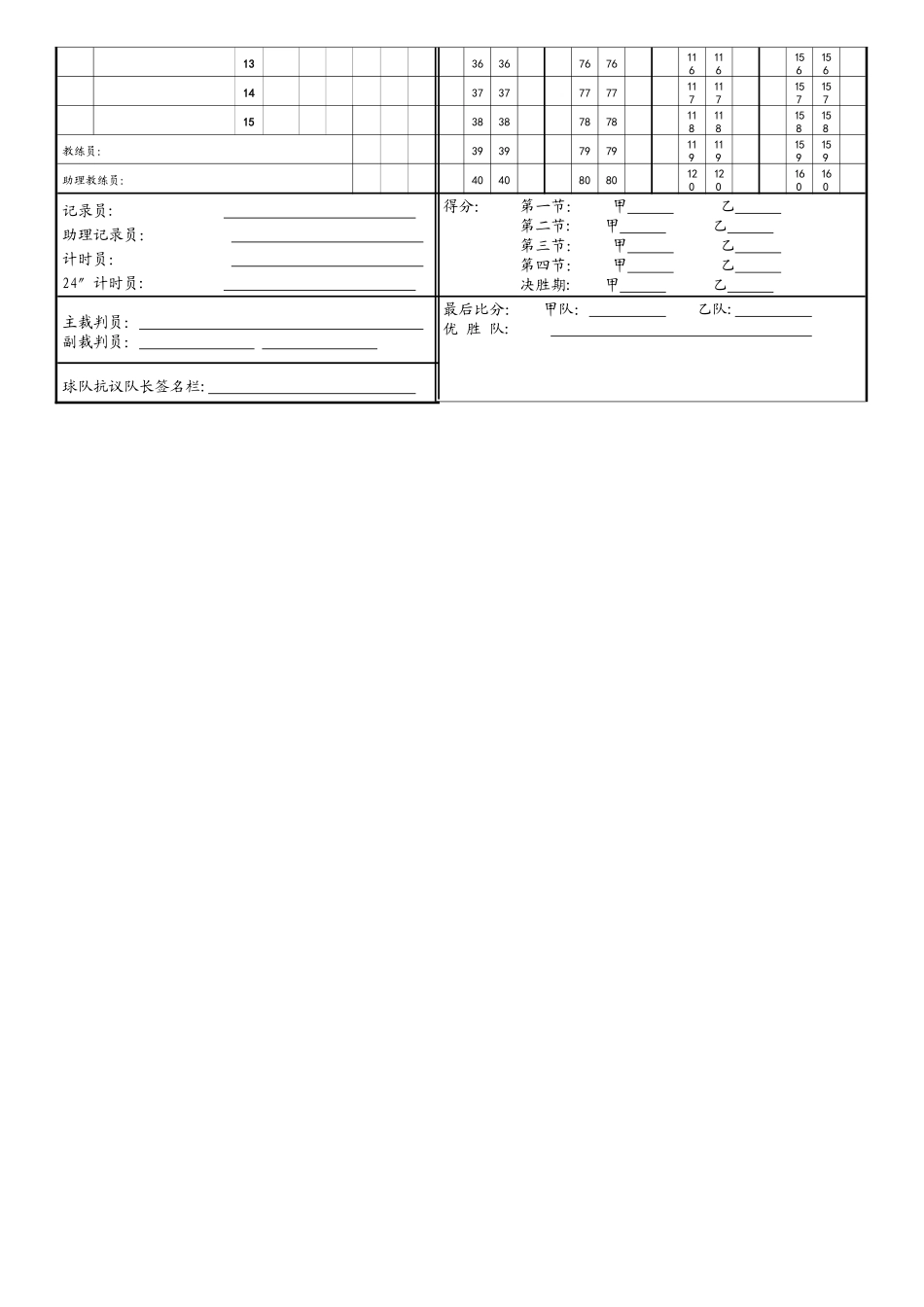 篮球比赛积分记录表格_第2页