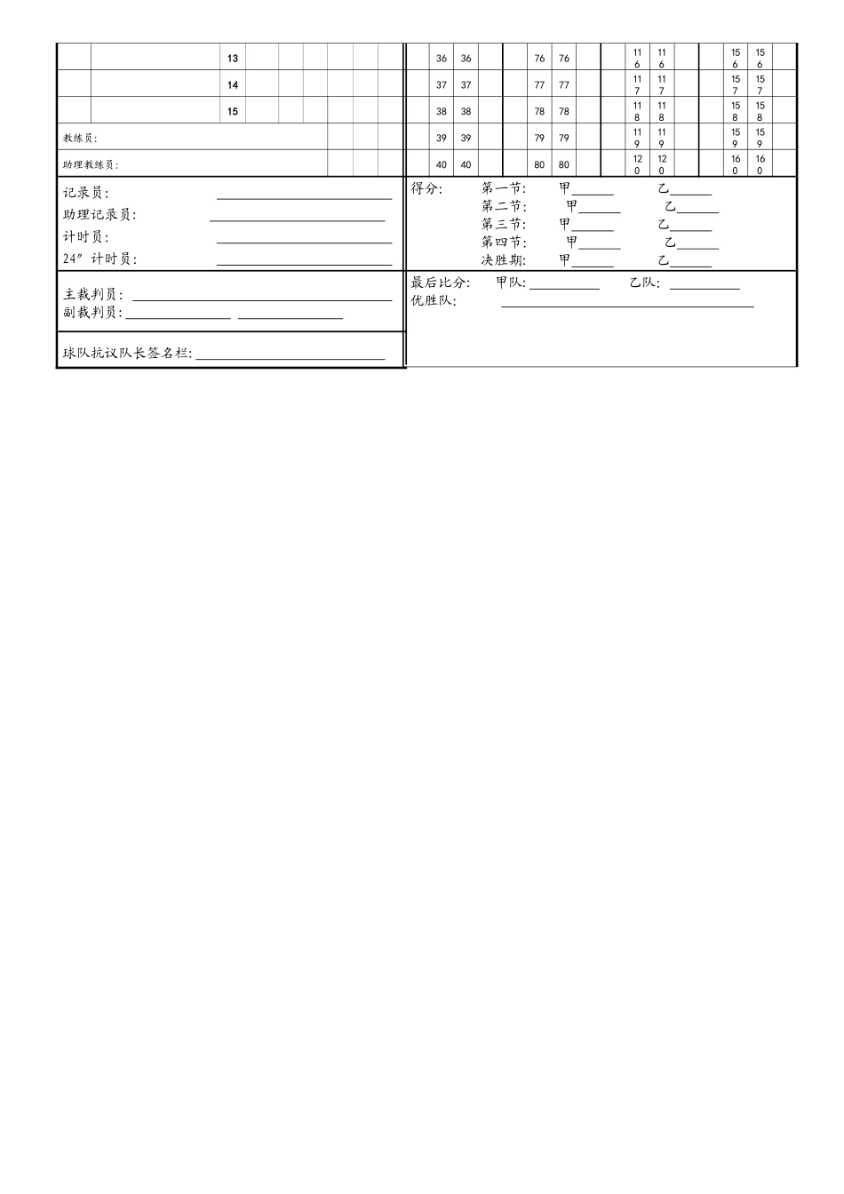 篮球比赛记分表模板_第2页