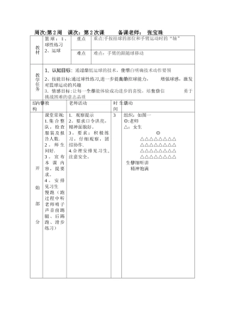 篮球球性练习教案