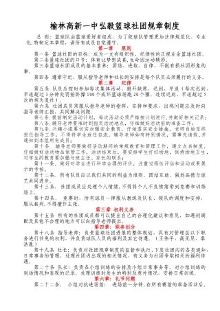 篮球社团规章制度