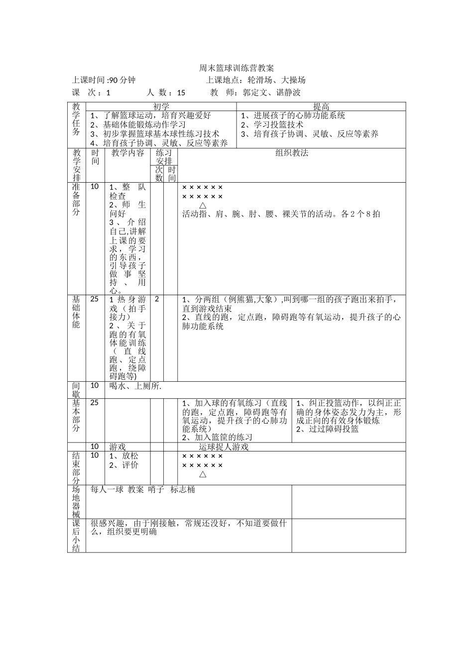 篮球训练营教案1_第1页