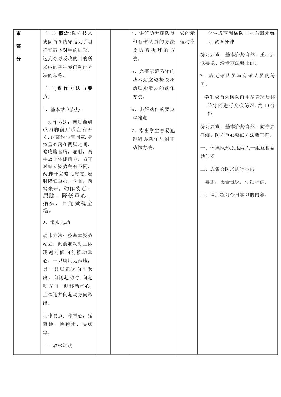 篮球防守技术的教案_第3页