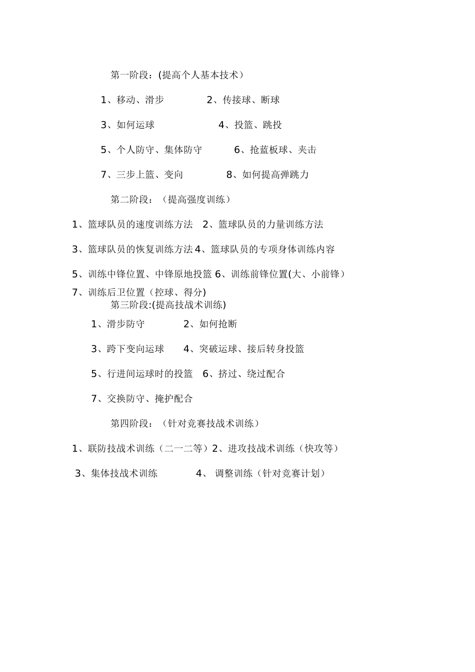 篮球队训练计划表_第3页