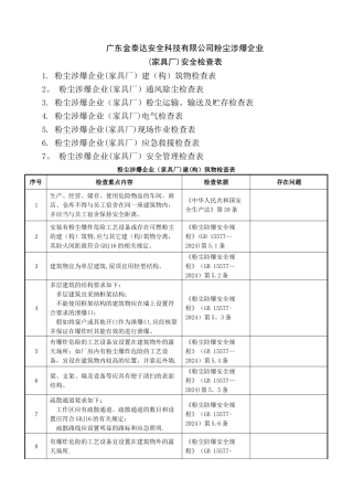粉尘涉爆企业检查表