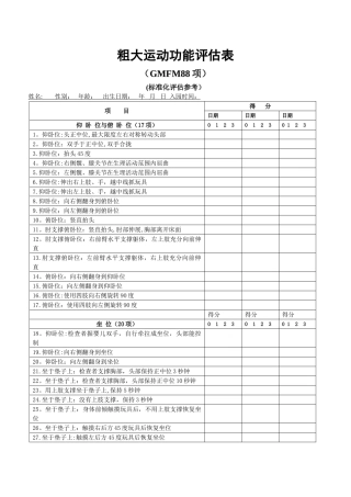 粗大运动功能评估表