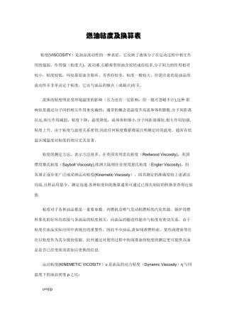 粘度及换算表