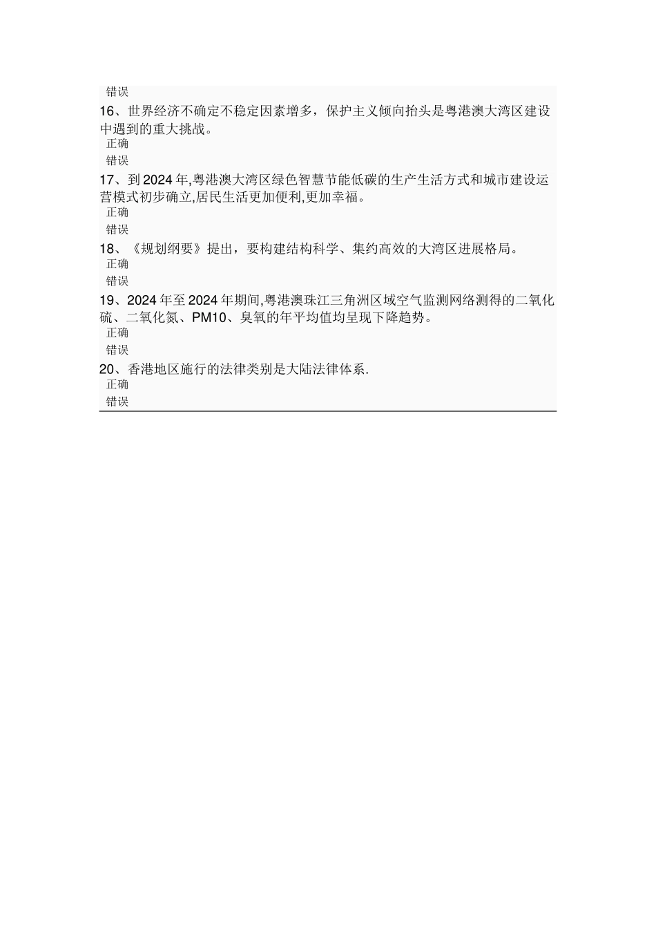 粤港澳大湾区建设面临的机遇与挑战-测试题及答案_第3页