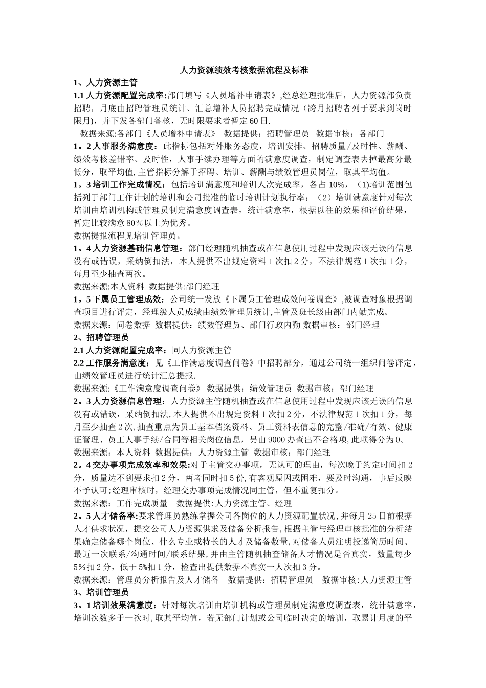 粮油公司人力资源组考核表_第1页