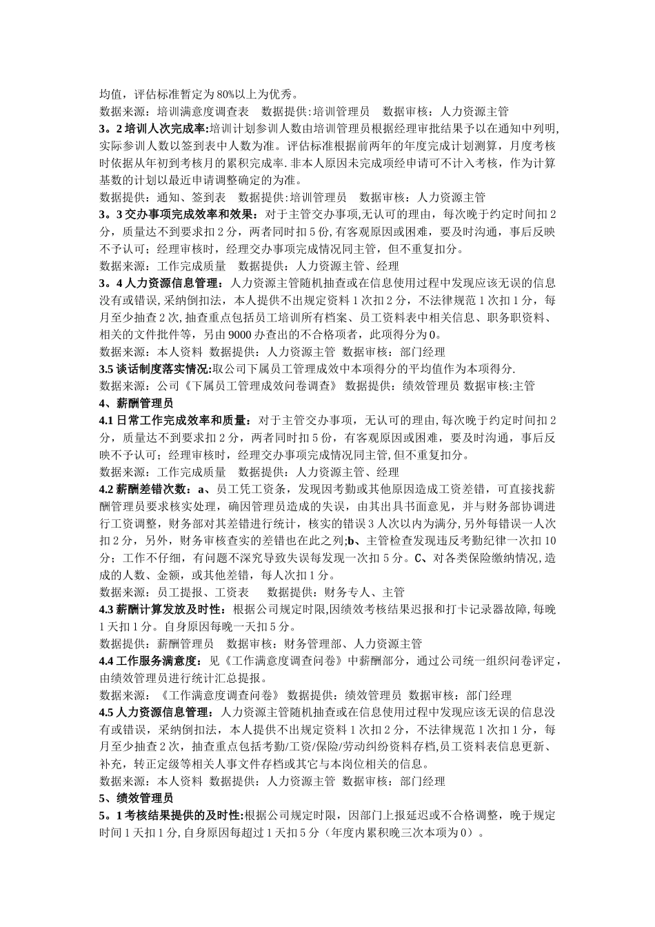 粮油公司人力资源组考核表_第2页