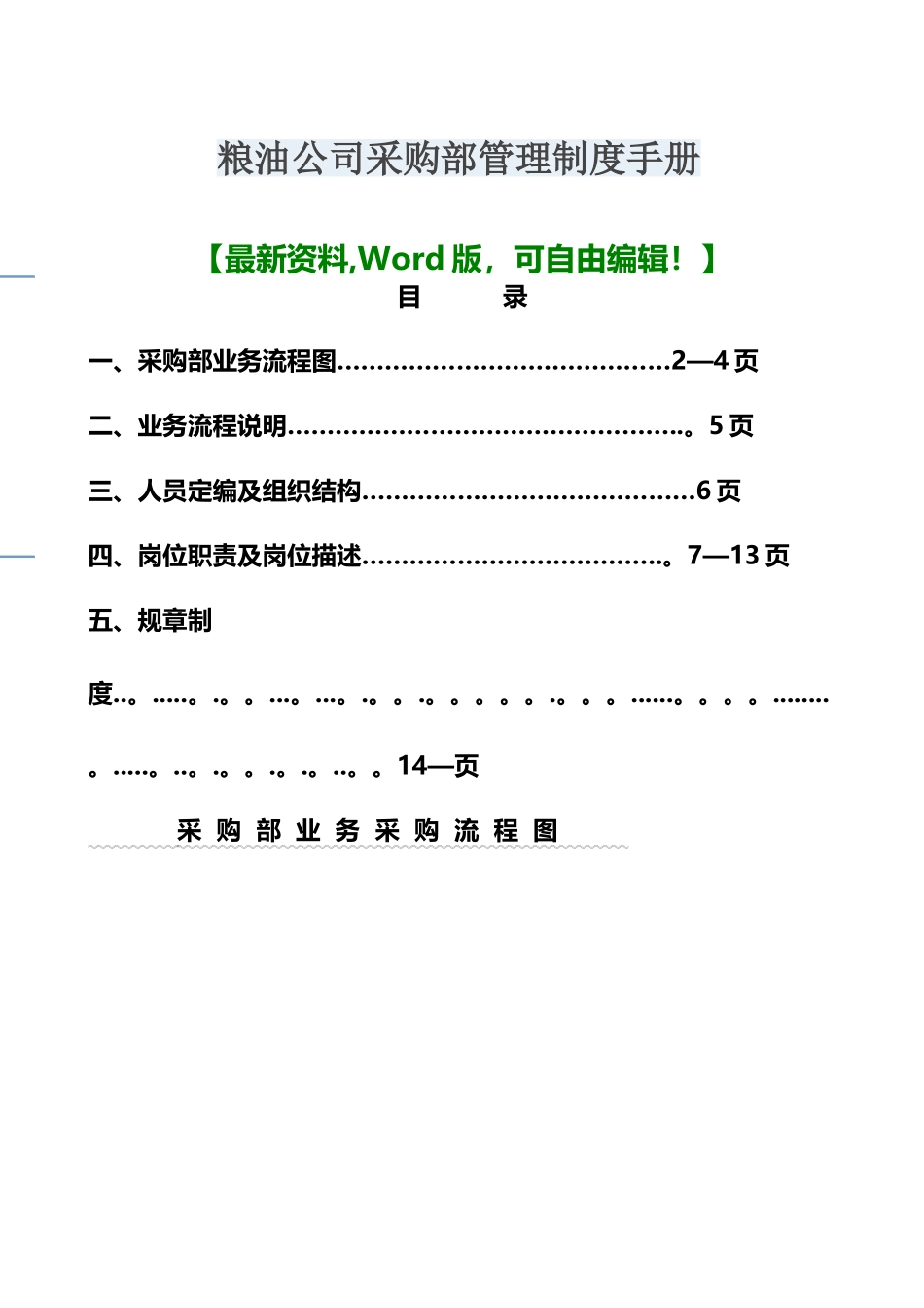 粮油公司采购部管理制度手册_第1页