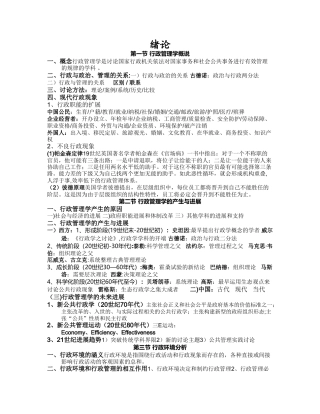 精华版-行政管理学复习资料