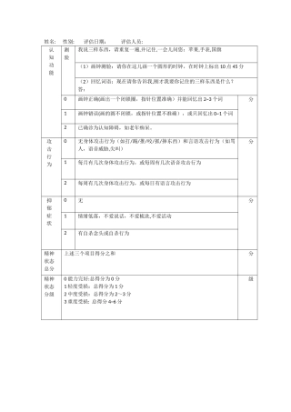 精神状态评估表