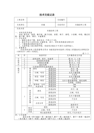 精装修工程技术交底