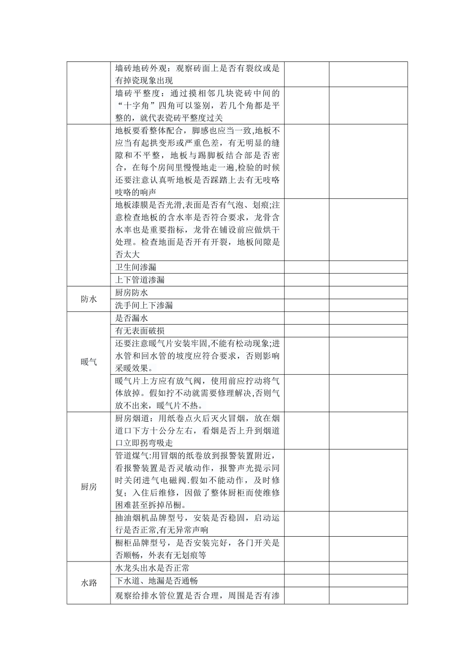 精装房验房项目表格_第3页