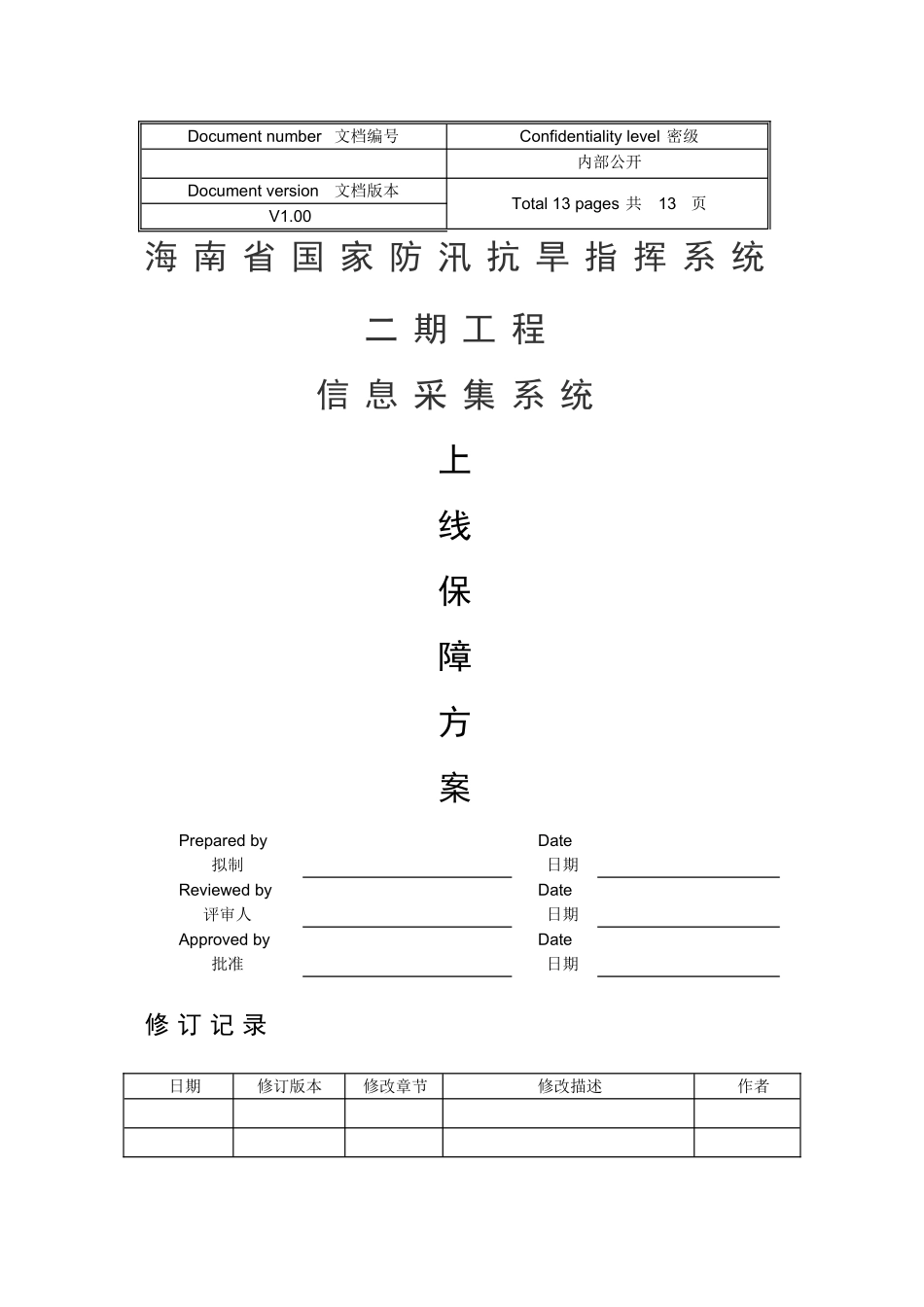 系统上线方案模板_第1页