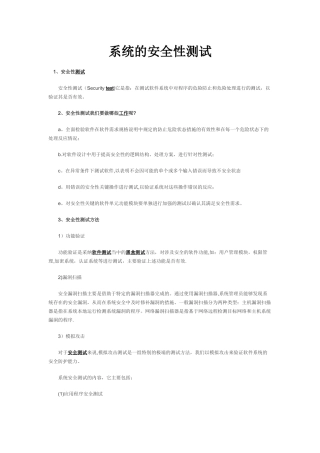 系统的安全性测试