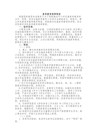 素质教育规章制度