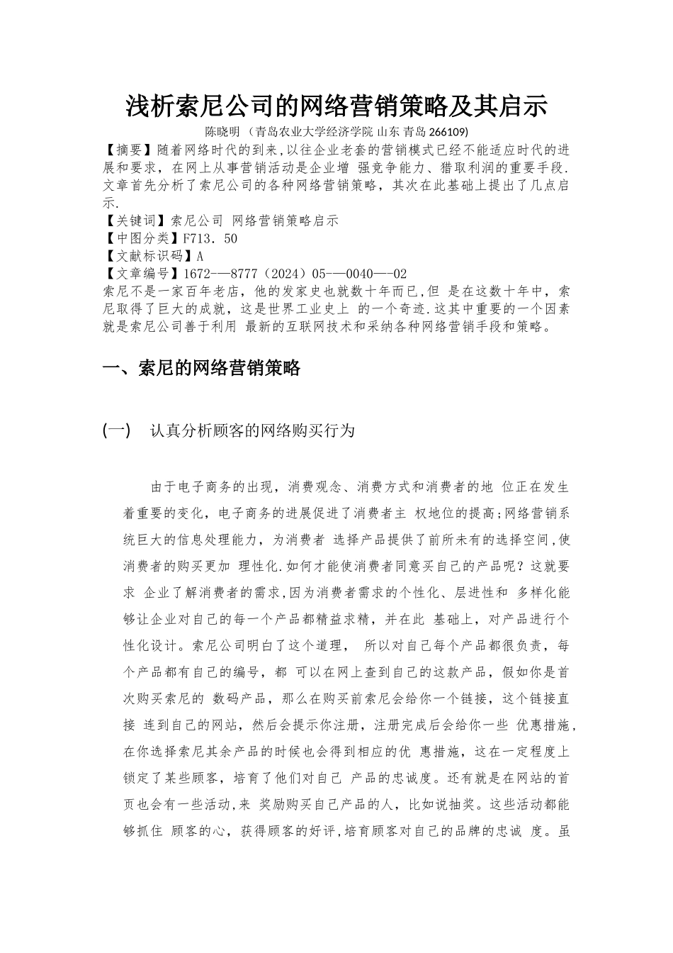 索尼公司网络营销策略_第1页