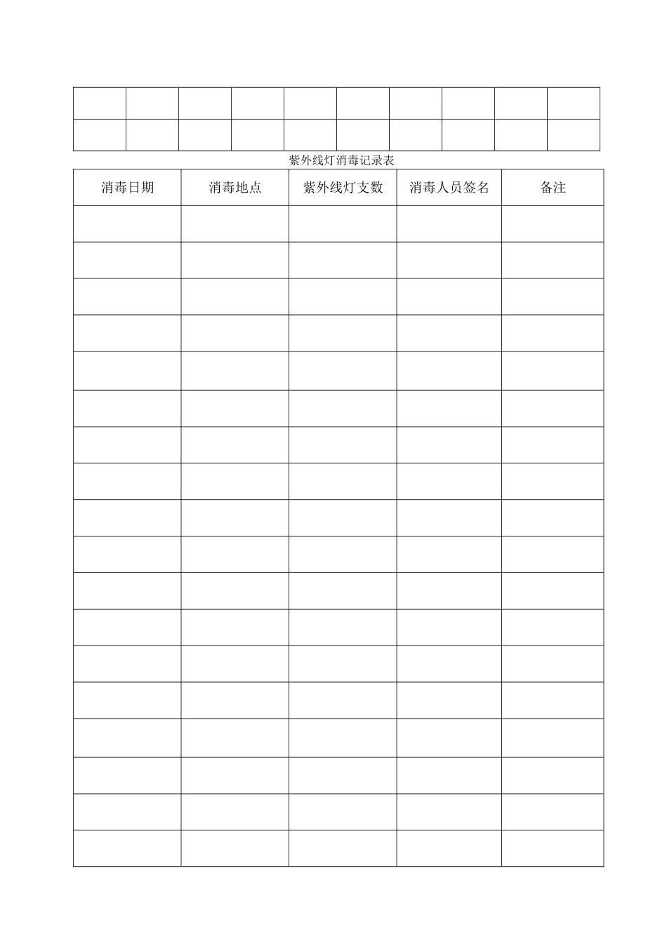 紫外线灯使用及消毒记录表_第2页