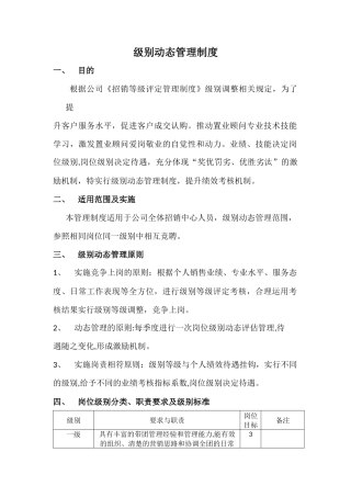 级别动态管理制度