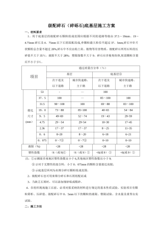 级配碎石底基层施工施工方案
