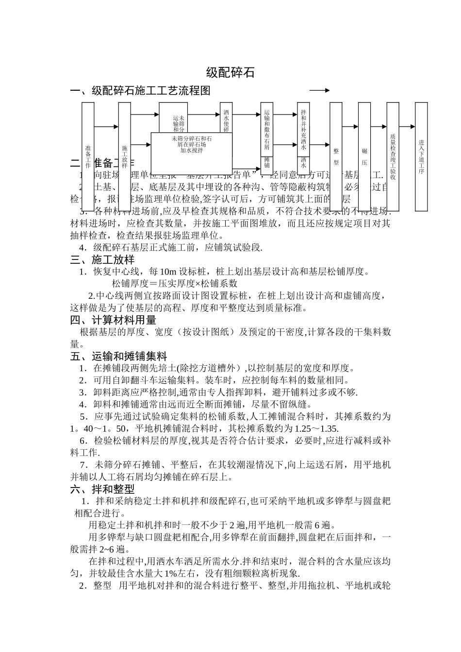 级配碎石施工工艺及方法_第1页